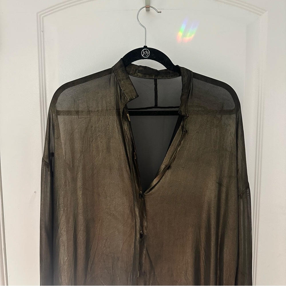 Haider Ackermann Sheer Metallic Shirt
